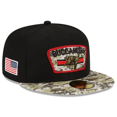 New Era Men's Black-camouflage Tampa Bay Buccaneers 2021 Salute To Service Low Profile 59fifty Fitted Hat