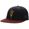 TOP OF THE WORLD TOP OF THE WORLD BLACK/MAROON ARIZONA STATE SUN DEVILS TEAM COLOR TWO-TONE FITTED HAT