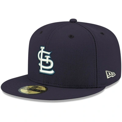 NEW ERA NEW ERA NAVY ST. LOUIS CARDINALS WHITE LOGO 59FIFTY FITTED HAT