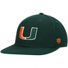 TOP OF THE WORLD TOP OF THE WORLD GREEN MIAMI HURRICANES TEAM COLOR FITTED HAT