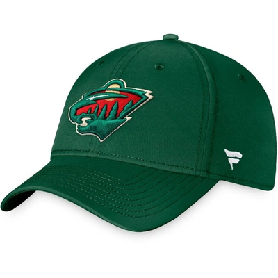 Fanatics Men's Green Minnesota Wild Core Adjustable Hat In Hunter Green