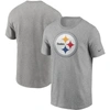 Nike Gray Pittsburgh Steelers Logo Essential T-shirt In Heather Gray