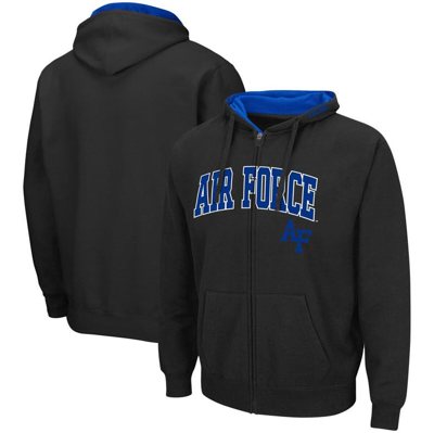 Colosseum Men's  Black Air Force Falcons Arch And Logo 3.0 Full-zip Hoodie