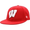 TOP OF THE WORLD TOP OF THE WORLD RED WISCONSIN BADGERS TEAM COLOR FITTED HAT