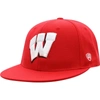 Top Of The World Red Wisconsin Badgers Team Color Fitted Hat In Red