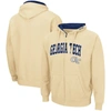 Colosseum Men's  Gold-tone Georgia Tech Yellow Jackets Arch Logo 3.0 Full-zip Hoodie In Gold