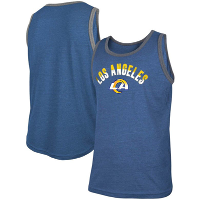 NEW ERA NEW ERA HEATHERED ROYAL LOS ANGELES RAMS RINGER TRI-BLEND TANK TOP