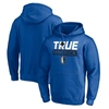 FANATICS FANATICS BRANDED BLUE DALLAS MAVERICKS POST UP HOMETOWN COLLECTION FITTED PULLOVER HOODIE
