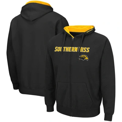 Colosseum Men's  Black Southern Miss Golden Eagles Arch And Logo 3.0 Full-zip Hoodie