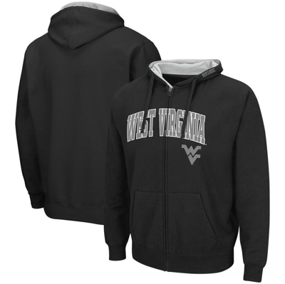 Colosseum Men's  West Virginia Mountaineers Arch And Logo 3.0 Full-zip Hoodie In Black