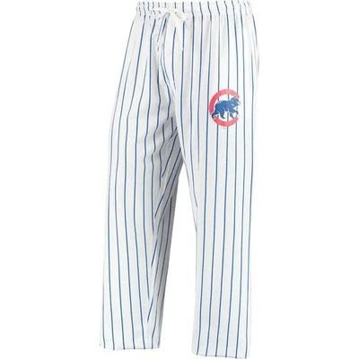 Concepts Sport Men's  White, Royal Chicago Cubs Vigor Lounge Pant In White,royal