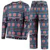 Concepts Sport Navy Auburn Tigers Ugly Sweater Knit Long Sleeve Top And Pant Set In Navy