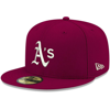 New Era Men's  Cardinal Oakland Athletics Logo White 59fifty Fitted Hat In Cardinal