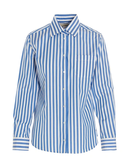 Weekend Max Mara Filippo Cotton Striped Shirt In Blue | ModeSens