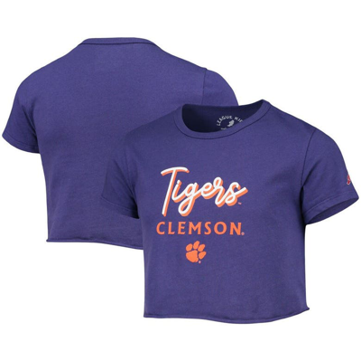 League Collegiate Wear Kids' Girls Youth  Purple Clemson Tigers Cropped T-shirt