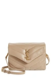 Saint Laurent Toy Loulou Matelassé Leather Crossbody Bag In Dark Beige