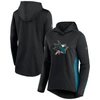 Fanatics Women's  Black And Teal San Jose Sharks Authentic Pro Locker Room Pullover Hoodie In Black
