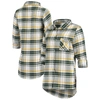 Concepts Sport Women's  Green, Gold Oakland Athletics Accolade Flannel Nightshirt In Green
