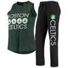 CONCEPTS SPORT CONCEPTS SPORT BLACK/KELLY GREEN BOSTON CELTICS TANK TOP & PANTS SLEEP SET