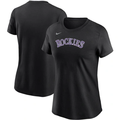 Nike Women's  Black Colorado Rockies Wordmark T-shirt
