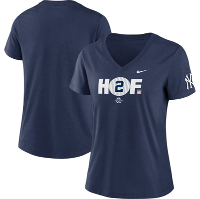 Nike Women's Derek Jeter Navy New York Yankees Hof2 Tri-blend V-neck T-shirt