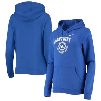 Nike Royal Kentucky Wildcats Varsity Fleece Tri-blend Raglan Pullover Hoodie