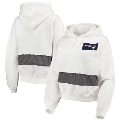 Refried Apparel Women's White New England Patriots Crop Pullover Hoodie