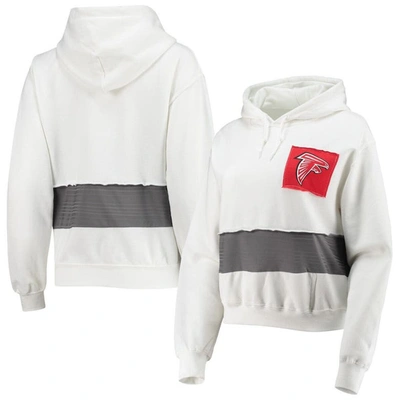 REFRIED APPAREL REFRIED APPAREL WHITE ATLANTA FALCONS SUSTAINABLE CROP DOLMAN PULLOVER HOODIE