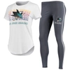 CONCEPTS SPORT CONCEPTS SPORT WHITE/CHARCOAL SAN JOSE SHARKS SONATA T-SHIRT & LEGGINGS SET