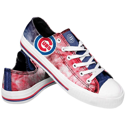 Foco Women's  Chicago Cubs Big Logo Tie-dye Canvas Trainers In Red
