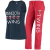 Concepts Sport Women's  Red, Navy Minnesota Twins Meter Muscle Tank Top And Pants Sleep Set In Red