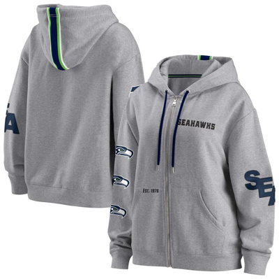 Wear By Erin Andrews Gray Seattle Seahawks Full-zip Hoodie