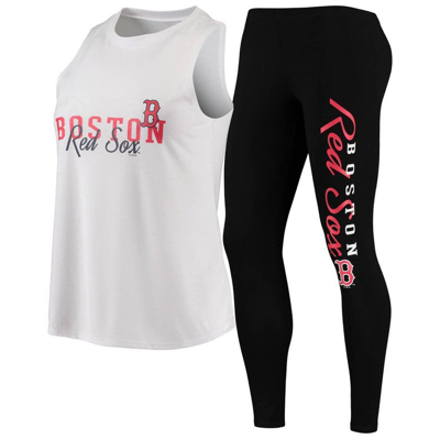 Concepts Sport White/black Boston Red Sox Sonata Tank Top & Leggings Pajama Set