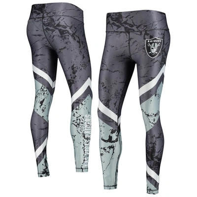 Concepts Sport Women's Black, Silver Las Vegas Raiders Dormer Knit Sublimated Leggings In Black,silver