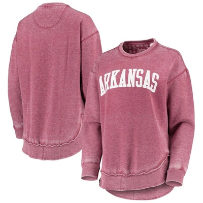 Pressbox Women's Cardinal Arkansas Razorbacks Vintage-like Wash Pullover Sweatshirt