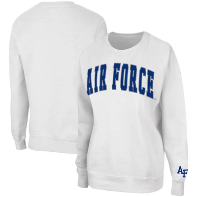 Colosseum Women's  White Air Force Falcons Campanile Pullover Sweatshirt