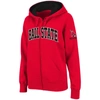 COLOSSEUM STADIUM ATHLETIC CARDINAL BALL STATE CARDINALS ARCHED NAME FULL-ZIP HOODIE