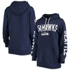 G-III 4HER BY CARL BANKS G-III 4HER BY CARL BANKS COLLEGE NAVY SEATTLE SEAHAWKS EXTRA POINT PULLOVER HOODIE