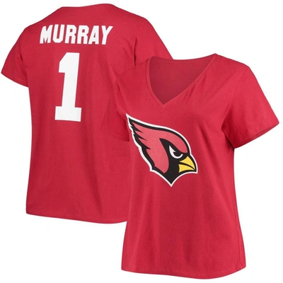 Fanatics Women's Plus Size Kyler Murray Cardinal Arizona Cardinals Name Number V-neck T-shirt In Burgundy