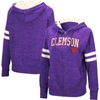 Colosseum Women's Purple Clemson Tigers Speckle Fleece Raglan Full-zip Hoodie In Purple