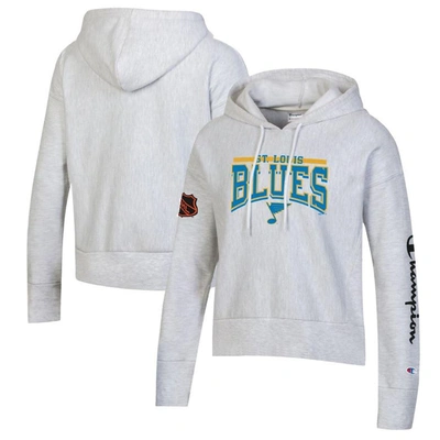 Champion Women's  Heathered Gray St. Louis Blues Reverse Weave Pullover Hoodie