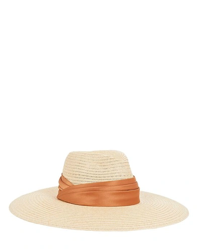 Eugenia Kim Cassidy Satin-trimmed Hemp-blend Panama Hat In Beige