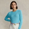 Polo Ralph Lauren Cable-knit Cotton Sweater In Turchese
