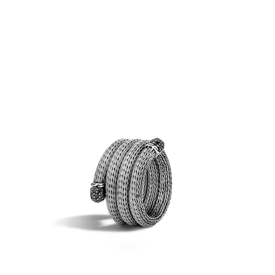John Hardy Classic Chain Coil Ring In Treated Black Sapphire
