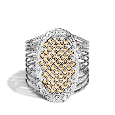 John Hardy Naga Heritage Multi Row Bracelet, Silver And 18k Gold In Treated Ruby