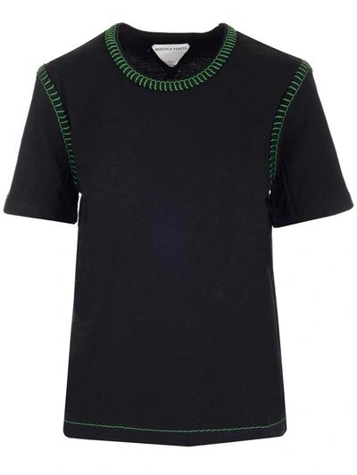 Bottega Veneta Overlock Stitch T-shirt In Black