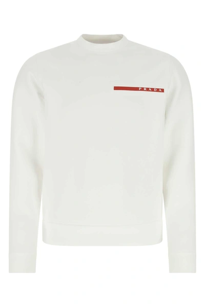 Prada Recycled Double Jersey Sweatshirt In White