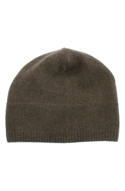 Portolano Slouchy Cashmere Knit Beanie In Heather Brown