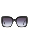 Bcbgmaxazria 50mm Oversized Square Sunglasses In Shiny Black