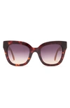 Bcbgmaxazria 50mm Chunky Square Exposed Quilt Sunglasses In Dark Brown Demi